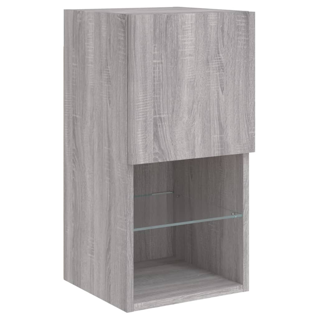 2 Piece TV Cabinet Set with LED Lights Grey Sonoma 30,5x30x60 cm