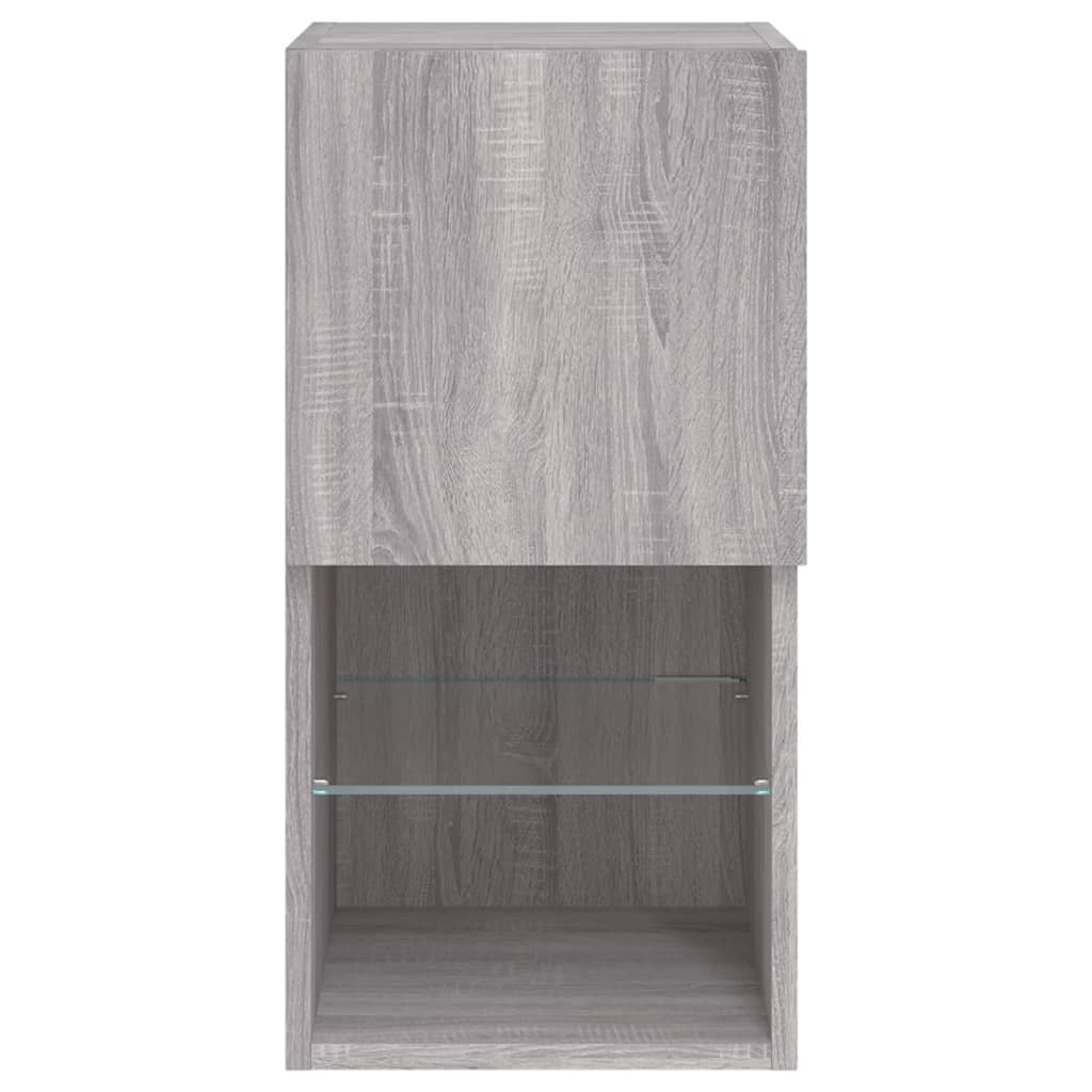 2 Piece TV Cabinet Set with LED Lights Grey Sonoma 30,5x30x60 cm