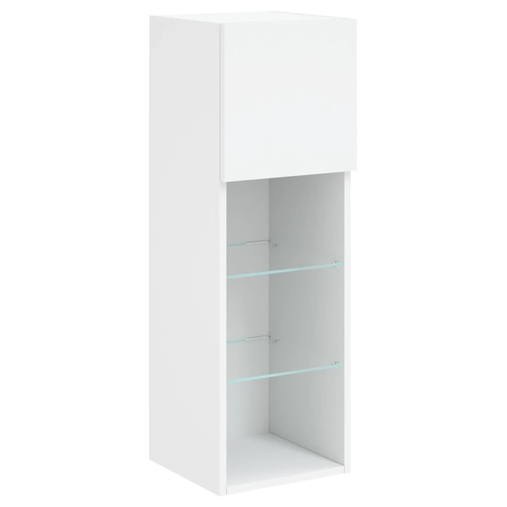 vidaXL TV Cabinet with LED Lights White 30.5x30x90 cm