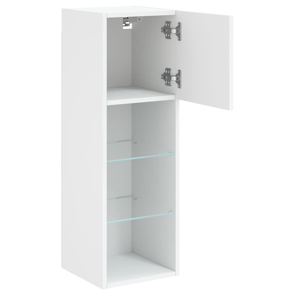 TV Cabinet with LED Lights White 30,5x30x90 cm