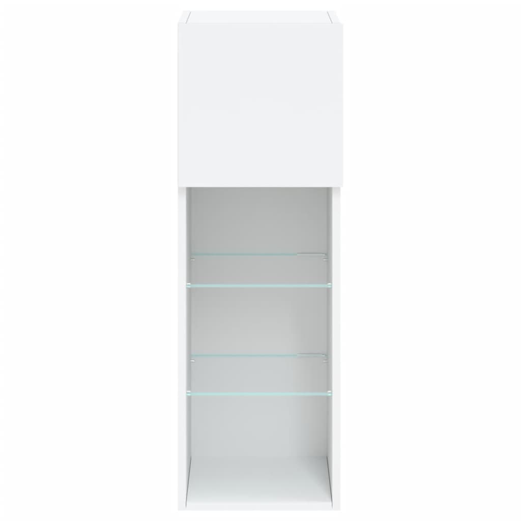 vidaXL TV Cabinet with LED Lights White 30.5x30x90 cm