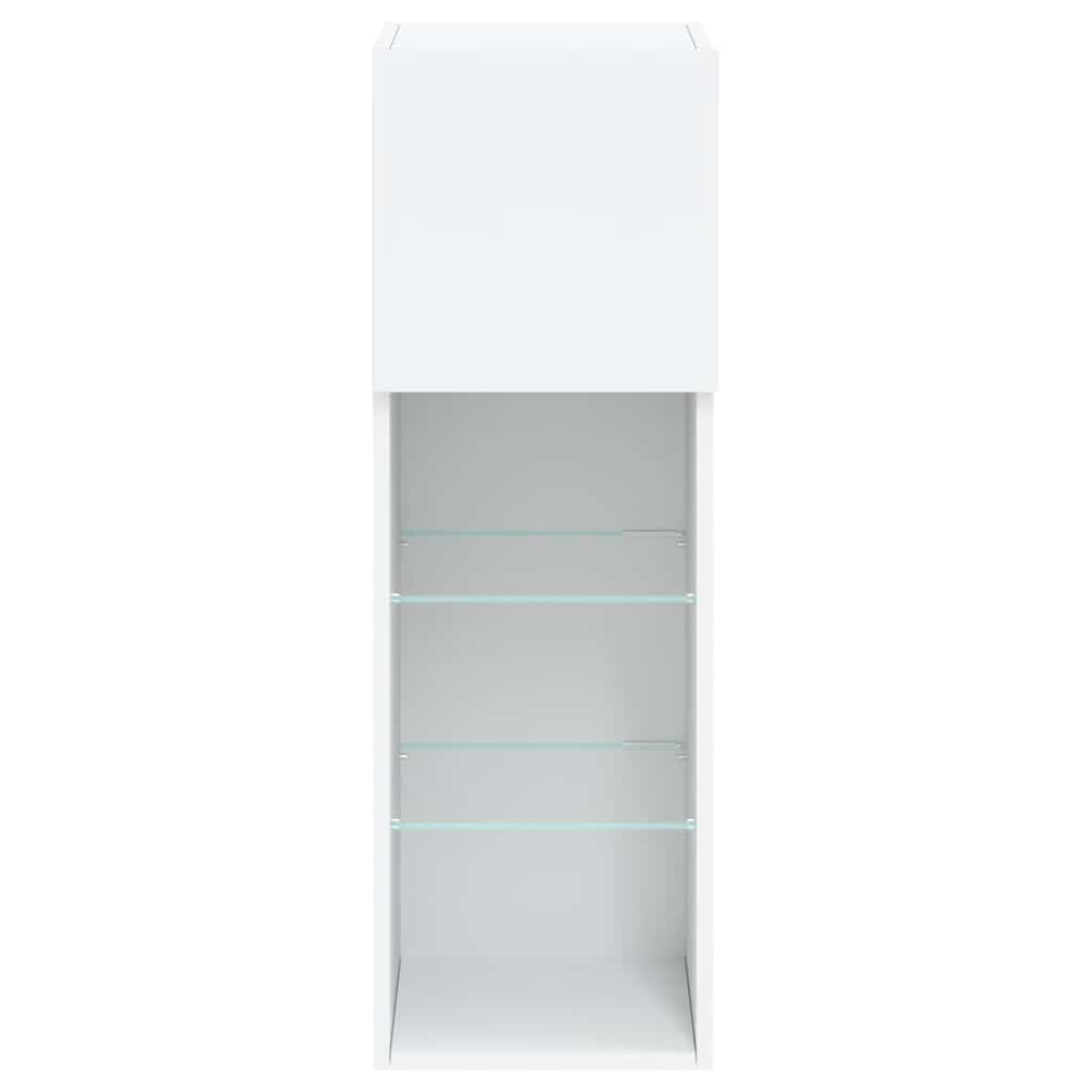 TV Cabinet with LED Lights White 30,5x30x90 cm