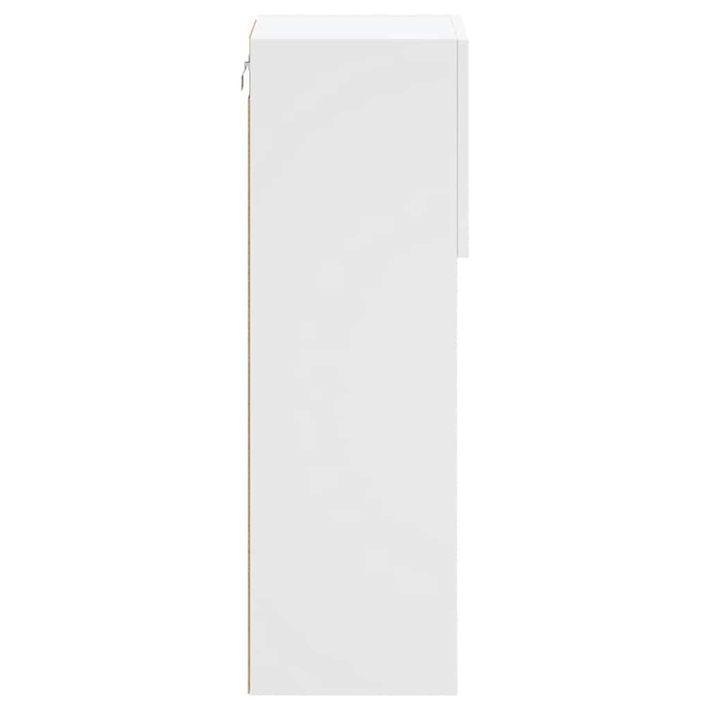 TV Cabinet with LED Lights White 30,5x30x90 cm
