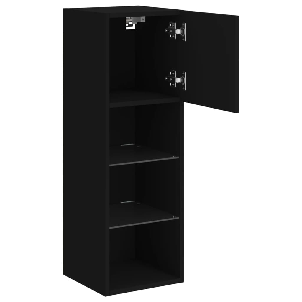 vidaXL TV Cabinet with LED Lights Black 30.5x30x90 cm