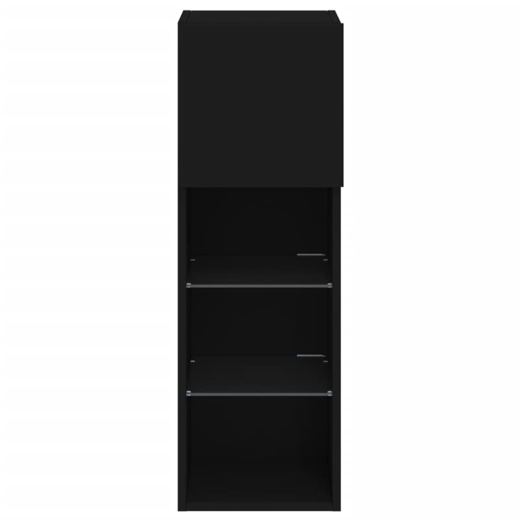 vidaXL TV Cabinet with LED Lights Black 30.5x30x90 cm