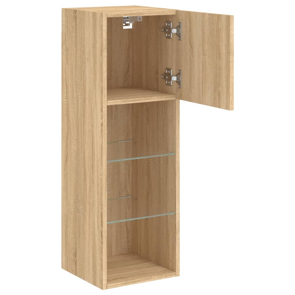 TV Cabinet with LED Lights Sonoma Oak 30,5x30x90 cm