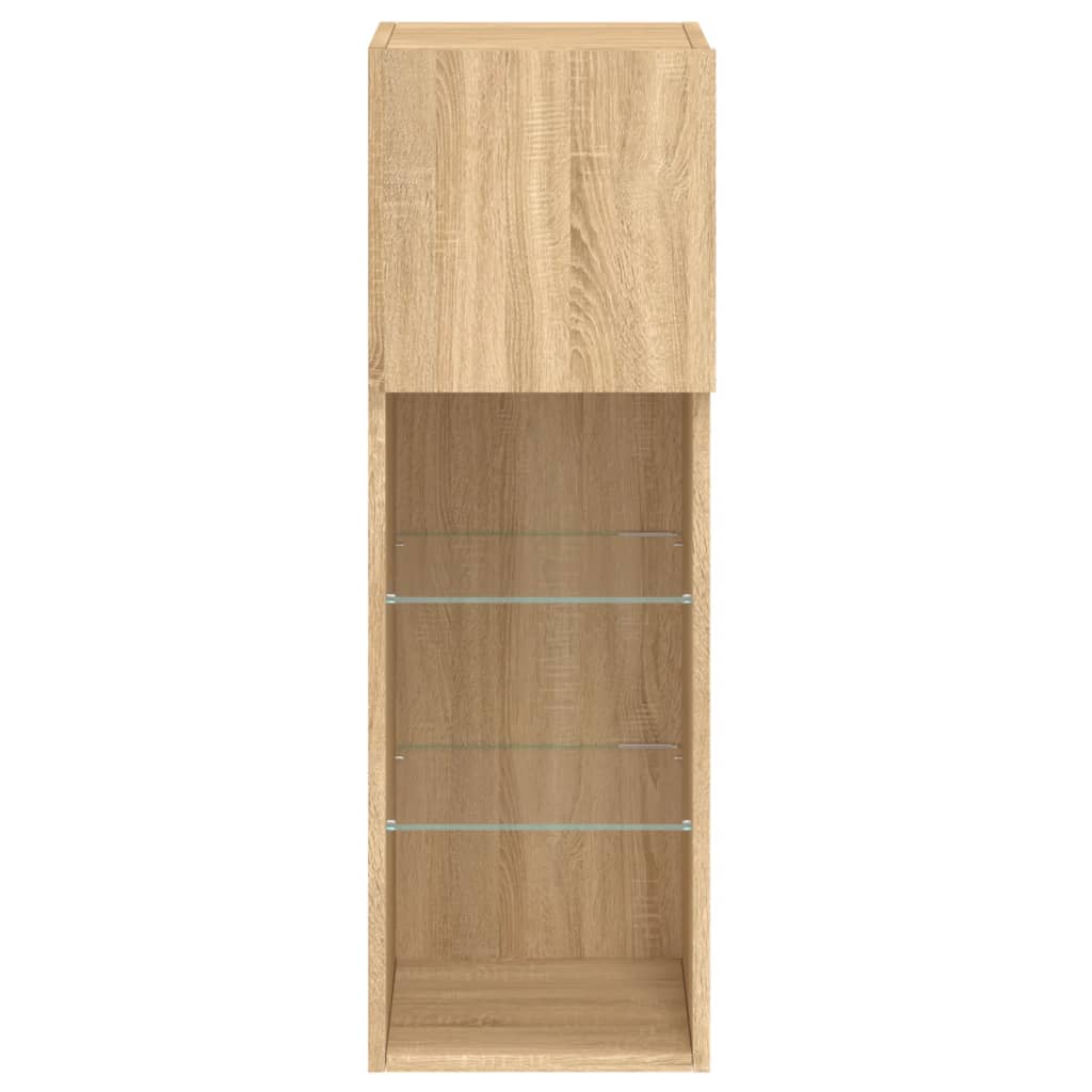 TV Cabinet with LED Lights Sonoma Oak 30,5x30x90 cm