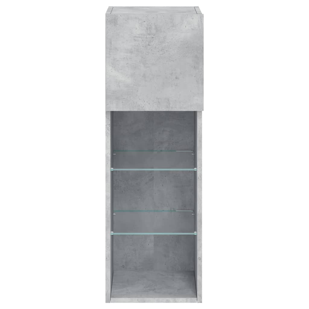 vidaXL TV Cabinet with LED Lights Concrete Grey 30.5x30x90 cm