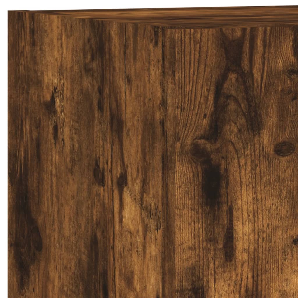 TV Cabinet with LED Lights Smoked Oak 30,5x30x90 cm