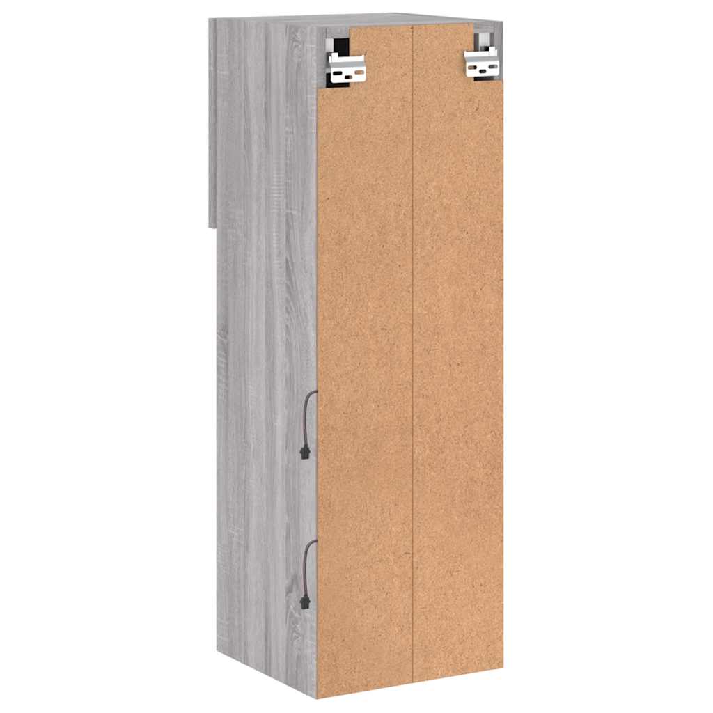 TV Cabinet with LED Lights Grey Sonoma 30,5x30x90 cm