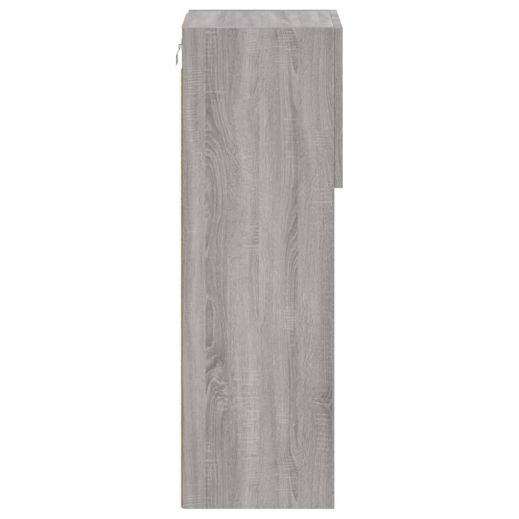 2 Piece TV Cabinet Set with LED Lights Grey Sonoma 30,5x30x90 cm