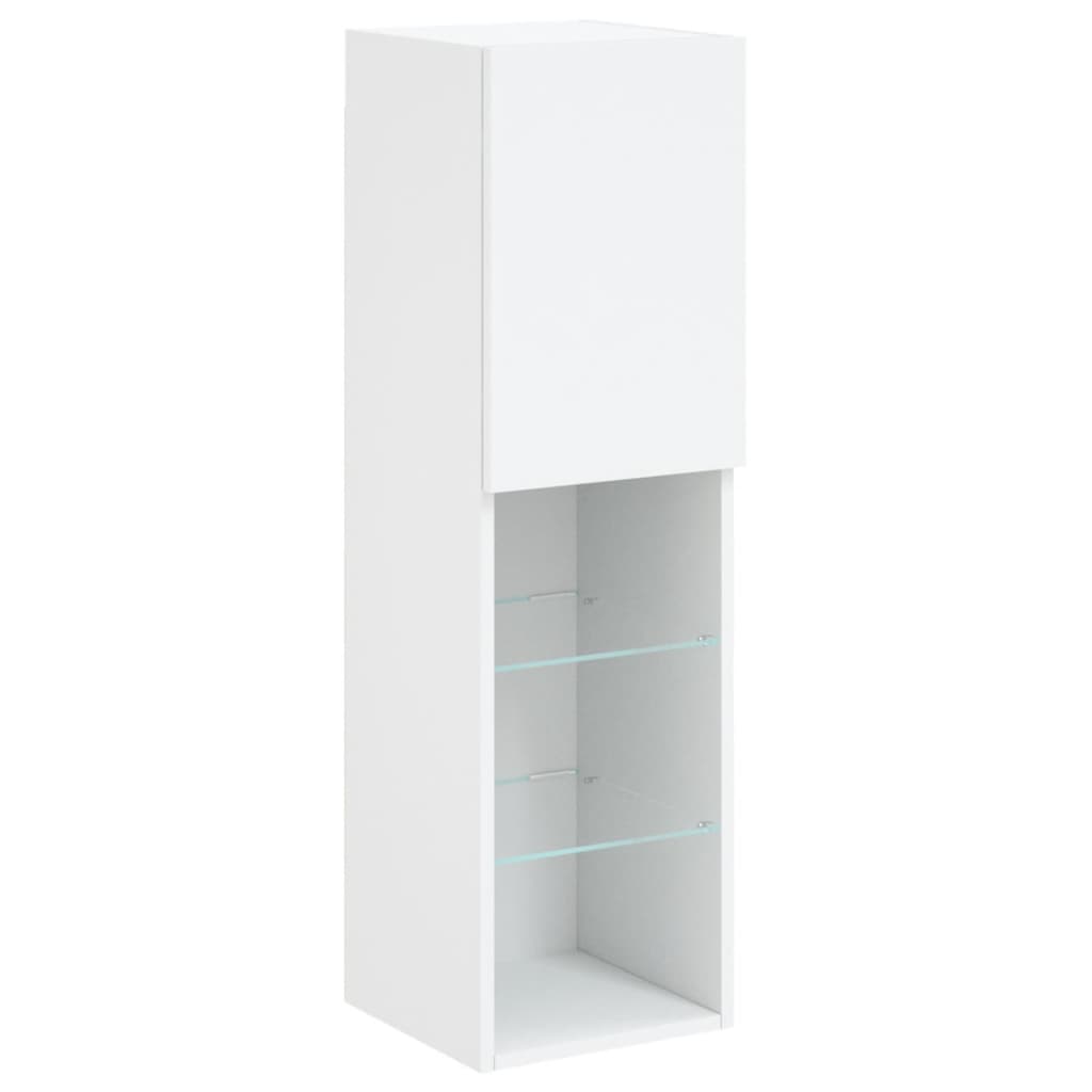 vidaXL TV Cabinet with LED Lights White 30.5x30x102 cm