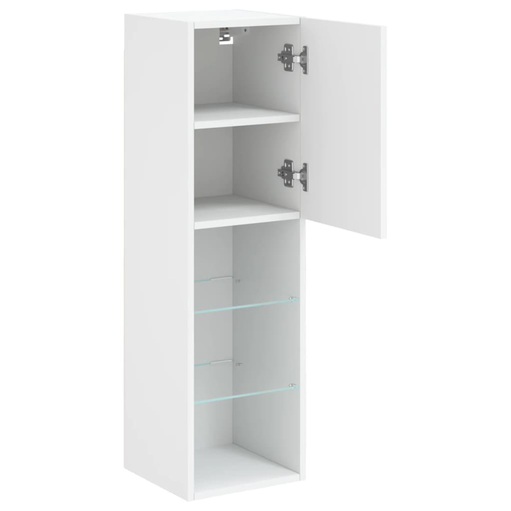 TV Cabinet with LED Lights White 30,5x30x102 cm