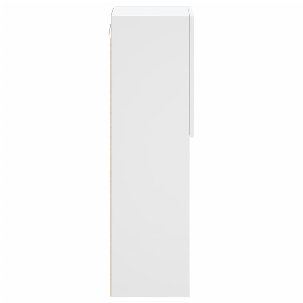TV Cabinet with LED Lights White 30,5x30x102 cm