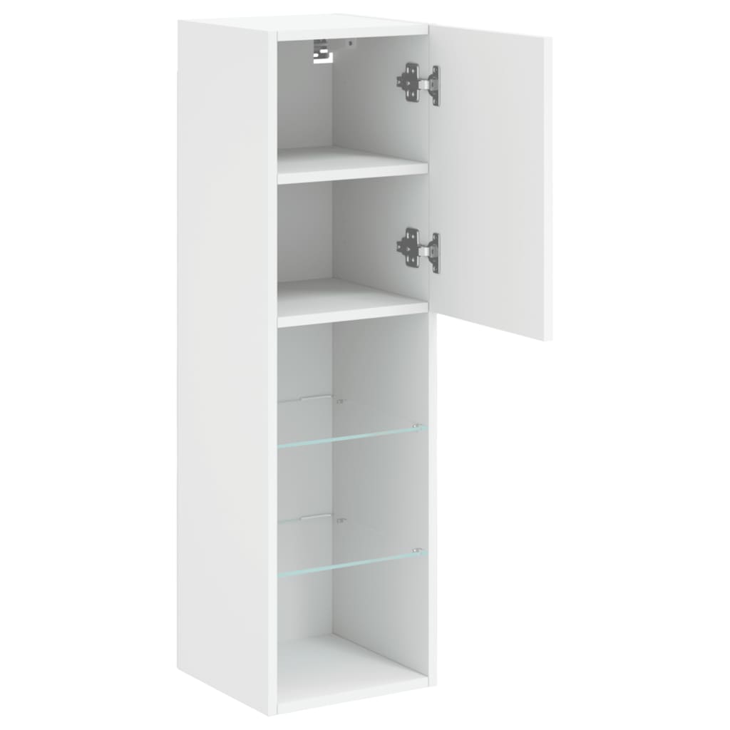 2 Piece TV Cabinet Set with LED Lights White 30,5x30x102 cm