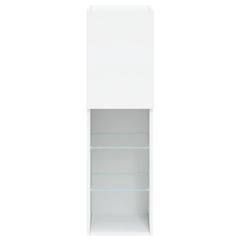 2 Piece TV Cabinet Set with LED Lights White 30,5x30x102 cm