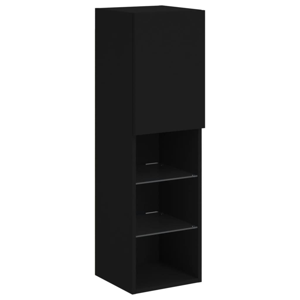 vidaXL TV Cabinet with LED Lights Black 30.5x30x102 cm