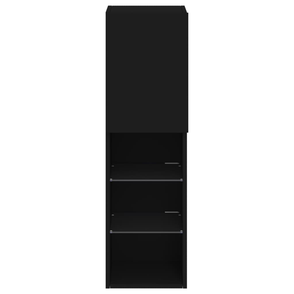 vidaXL TV Cabinet with LED Lights Black 30.5x30x102 cm