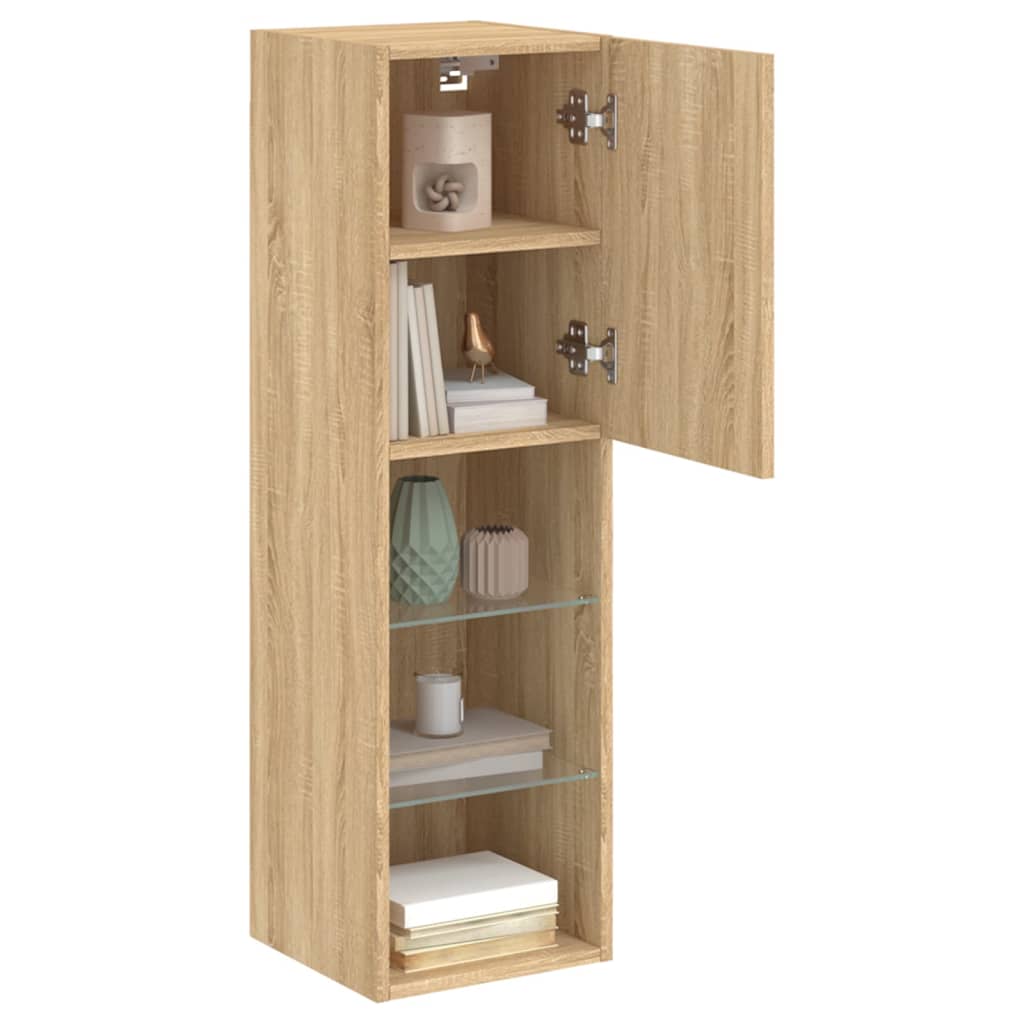 TV Cabinet with LED Lights Sonoma Oak 30,5x30x102 cm
