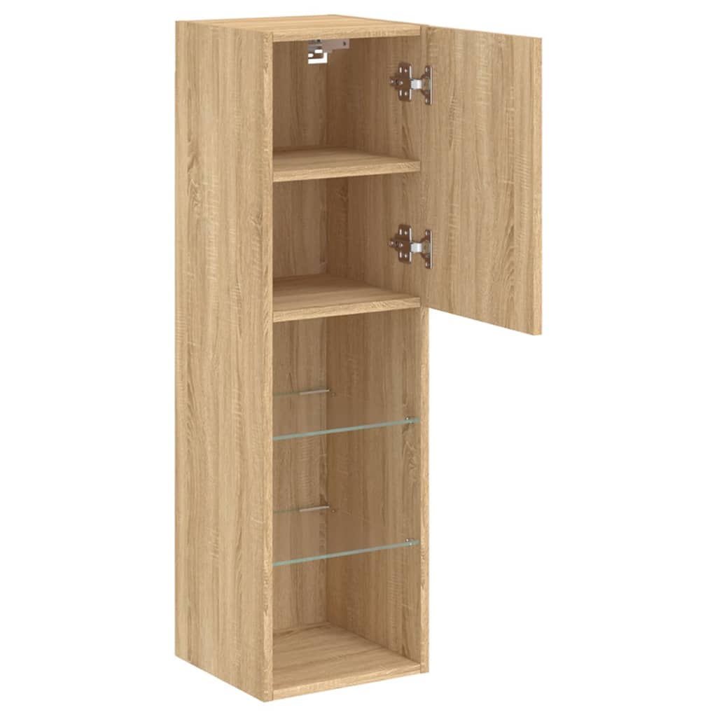 TV Cabinet with LED Lights Sonoma Oak 30,5x30x102 cm