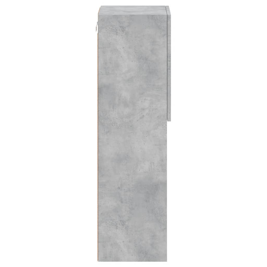 TV Cabinet with LED Lights Concrete Grey 30,5x30x102 cm