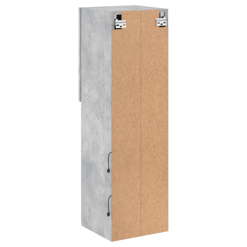 TV Cabinet with LED Lights Concrete Grey 30,5x30x102 cm