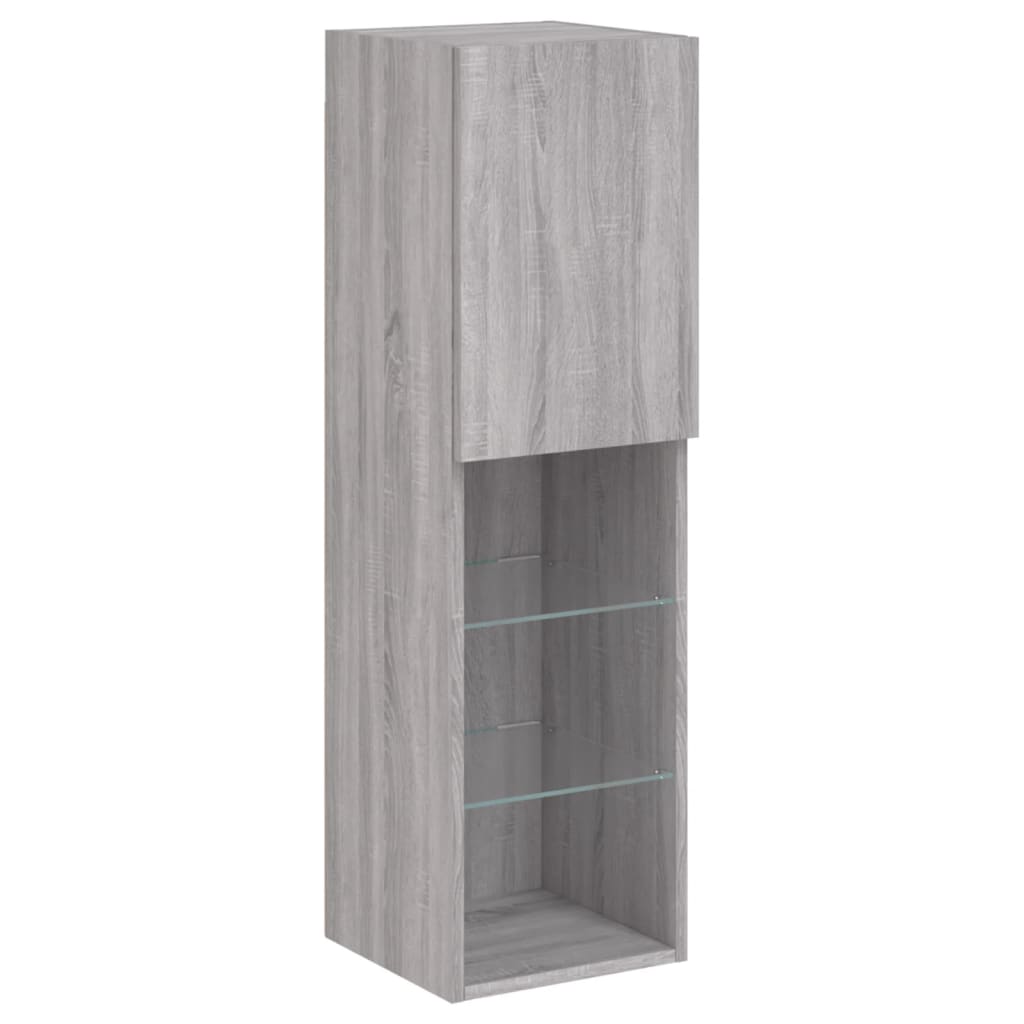 TV Cabinet with LED Lights Grey Sonoma 30,5x30x102 cm