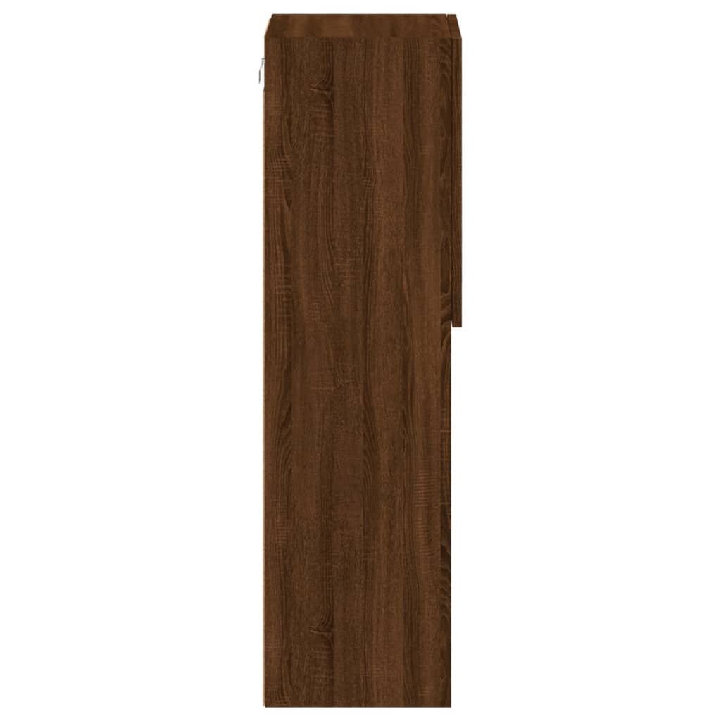 TV Cabinet with LED Lights Brown Oak 30,5x30x102 cm