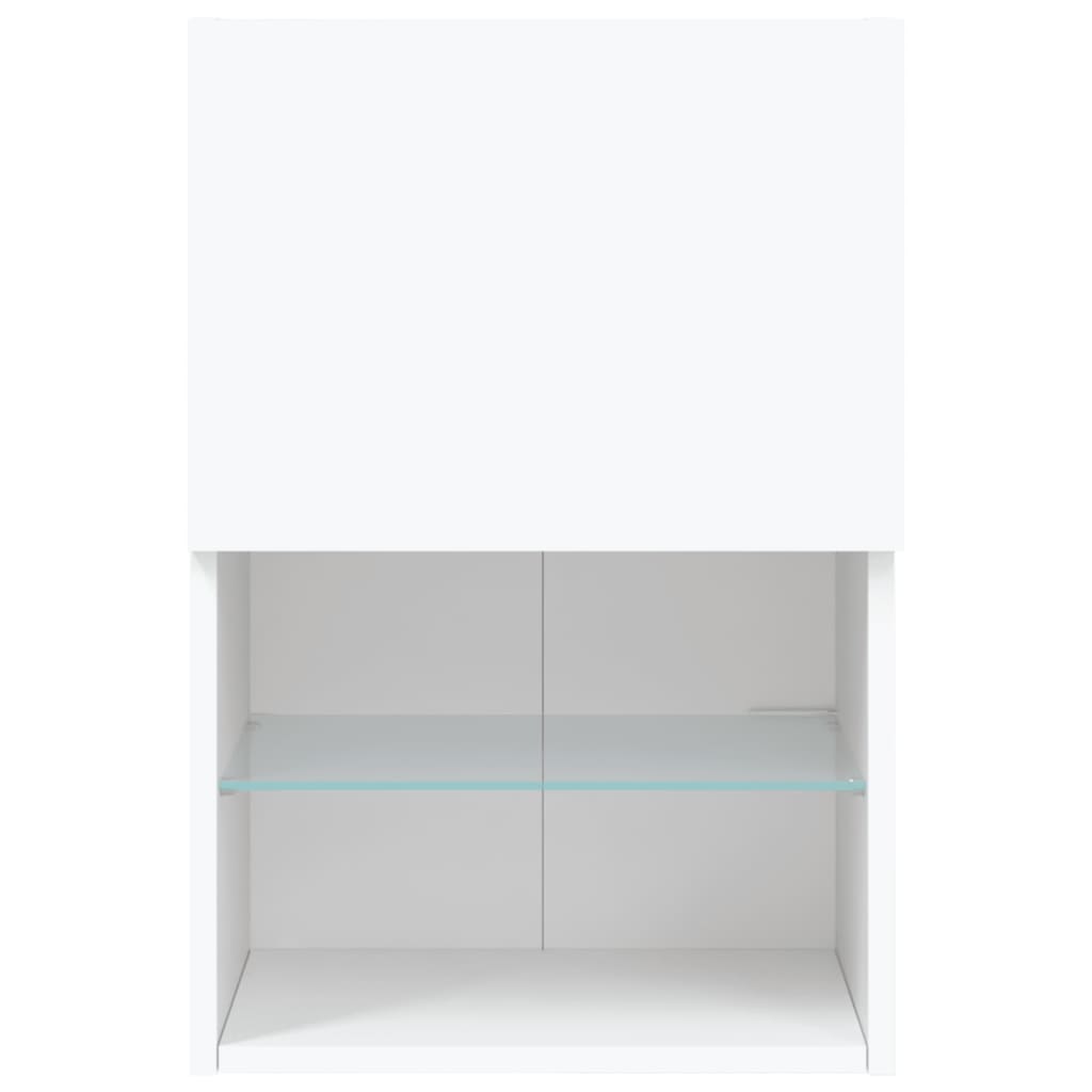 vidaXL TV Cabinets with LED Lights 2 pcs White 40.5x30x60 cm