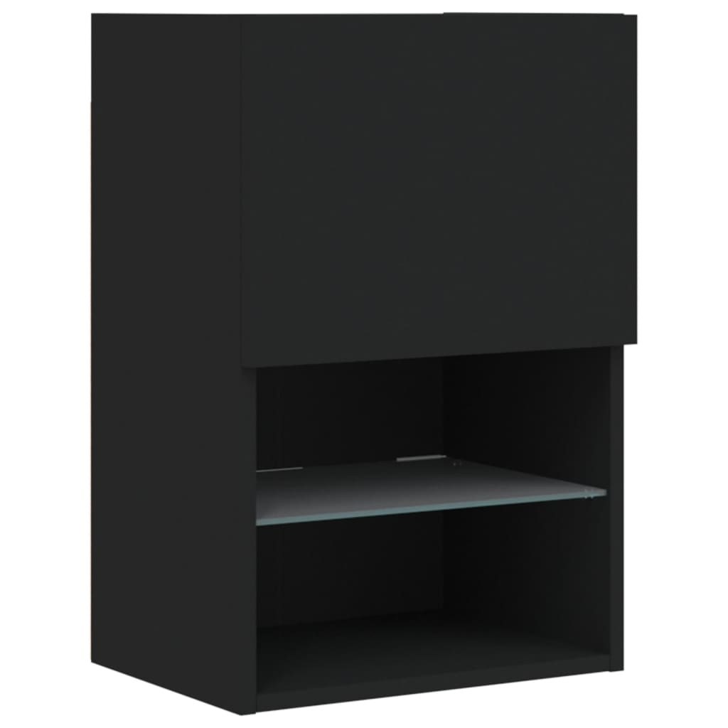 vidaXL TV Cabinet with LED Lights Black 40.5x30x60 cm