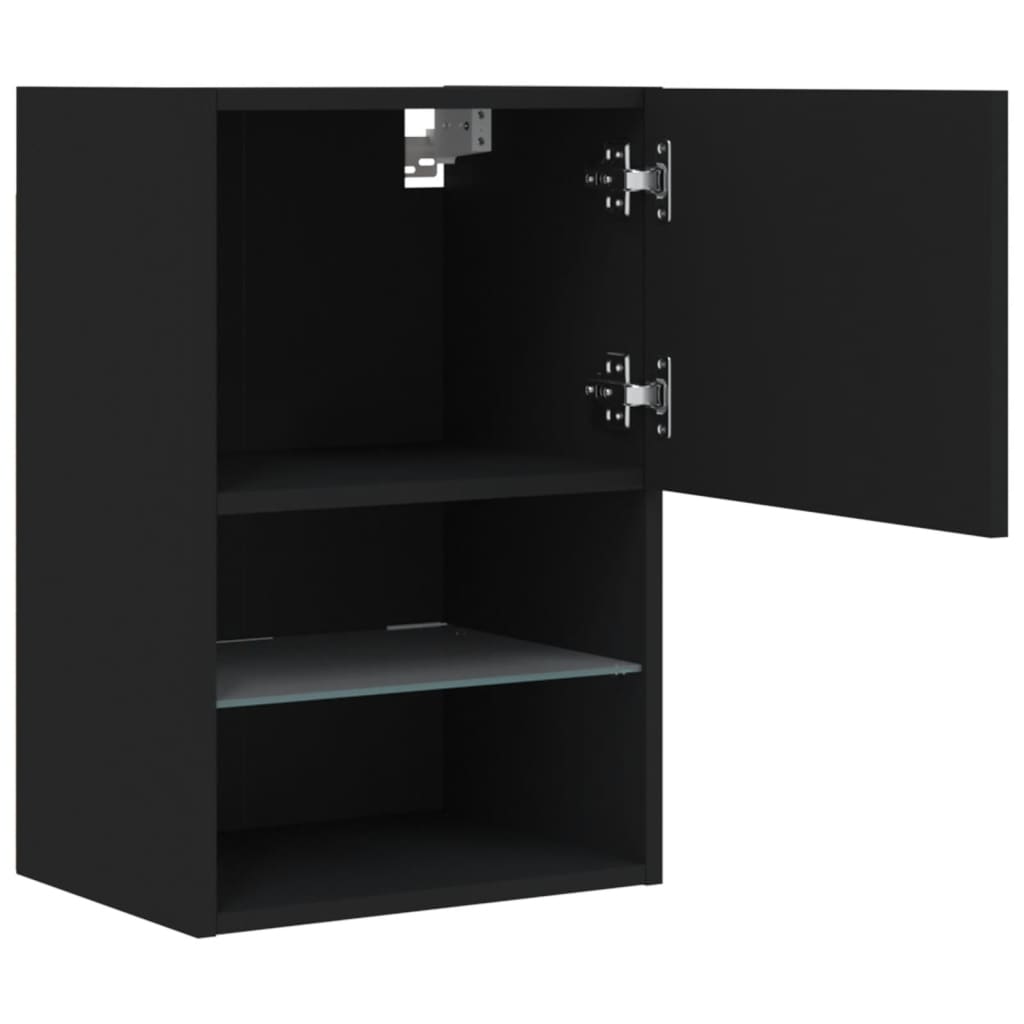 vidaXL TV Cabinet with LED Lights Black 40.5x30x60 cm