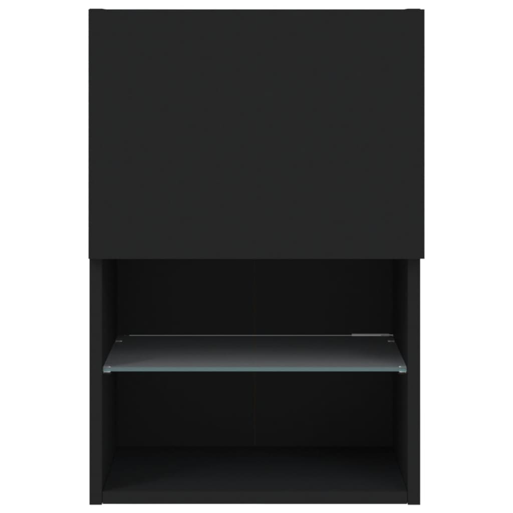 vidaXL TV Cabinets with LED Lights 2 pcs Black 40.5x30x60 cm