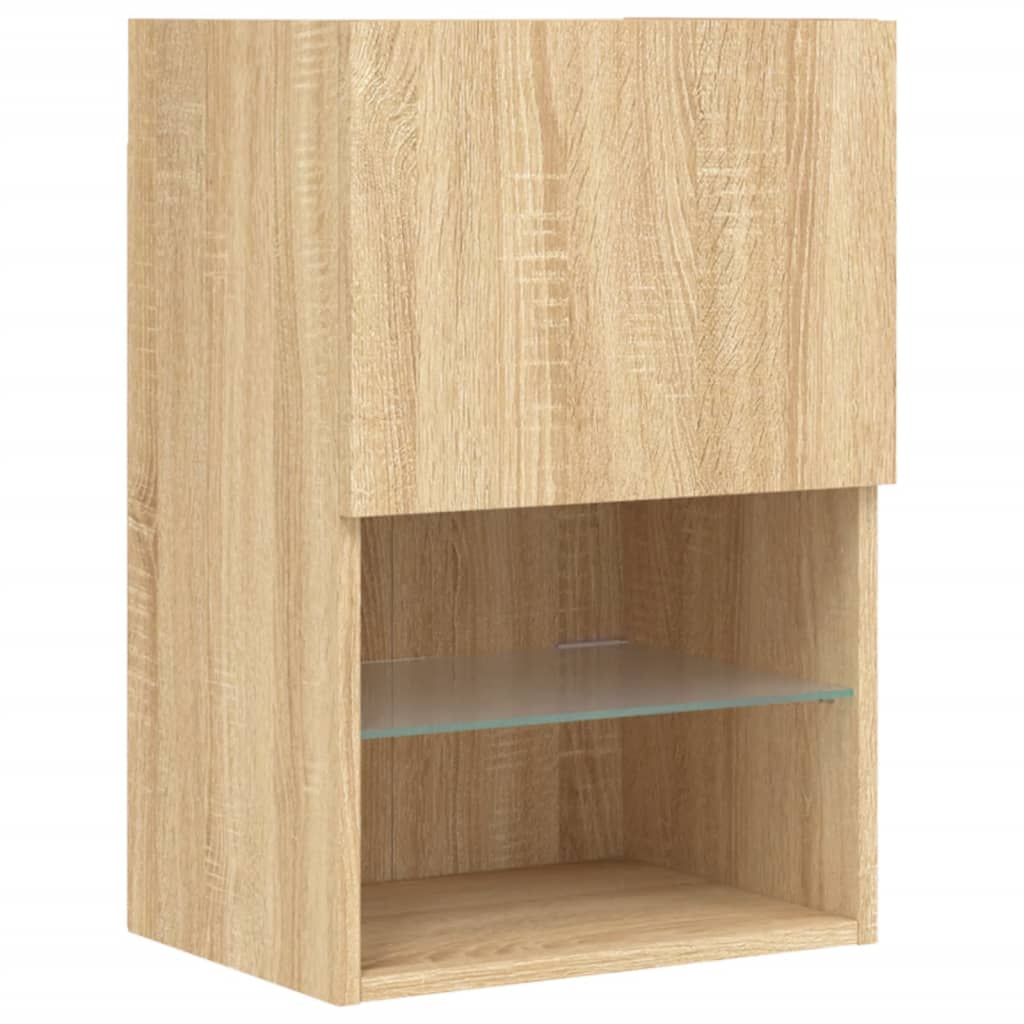 vidaXL TV Cabinet with LED Lights Sonoma Oak 40.5x30x60 cm