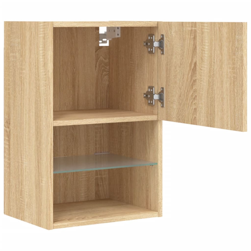 vidaXL TV Cabinet with LED Lights Sonoma Oak 40.5x30x60 cm