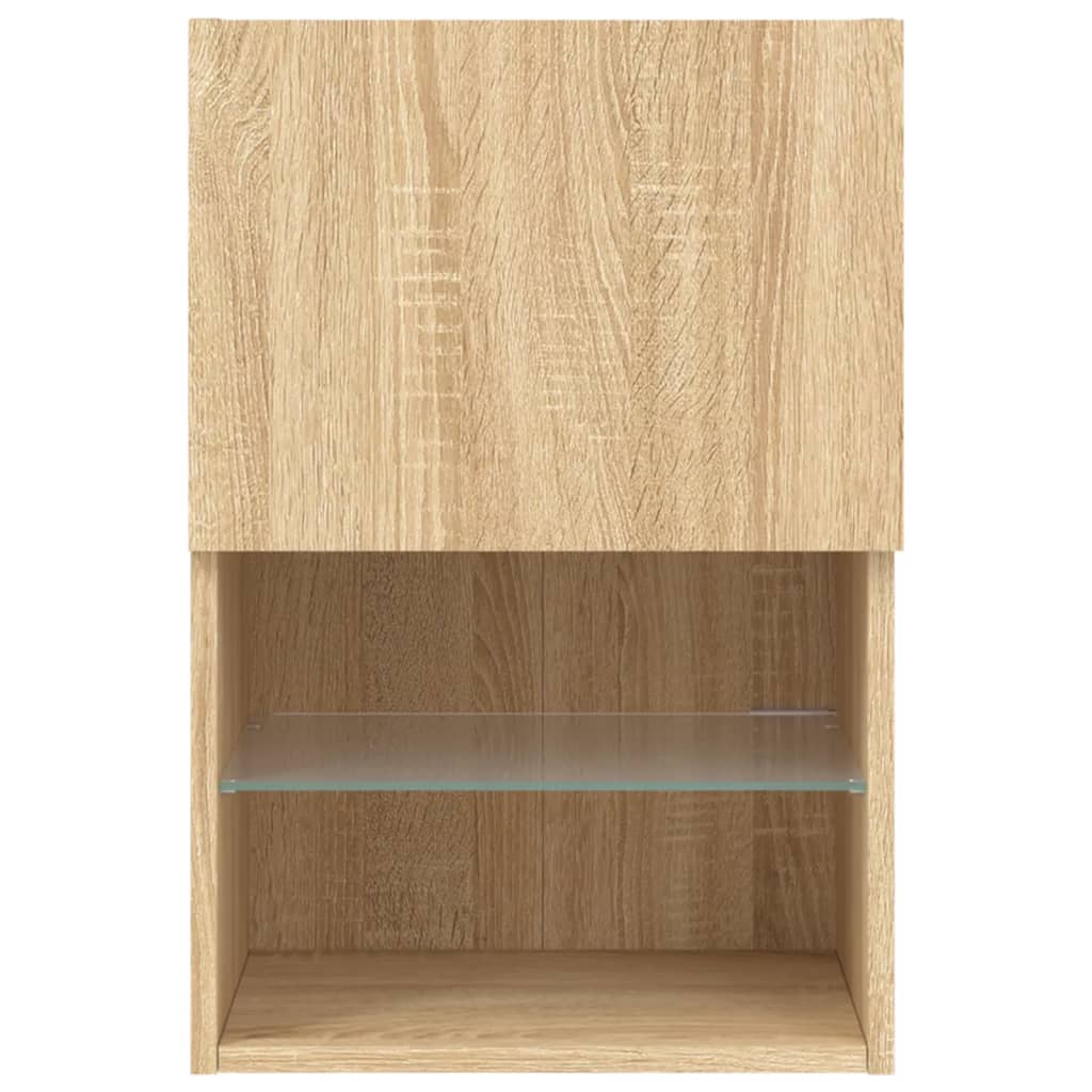 vidaXL TV Cabinet with LED Lights Sonoma Oak 40.5x30x60 cm