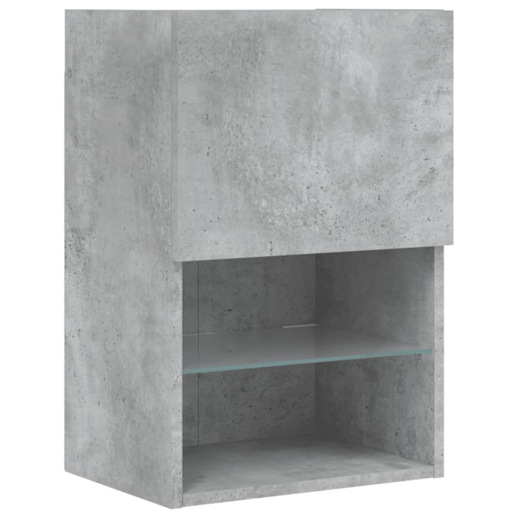 vidaXL TV Cabinet with LED Lights Concrete Grey 40.5x30x60 cm