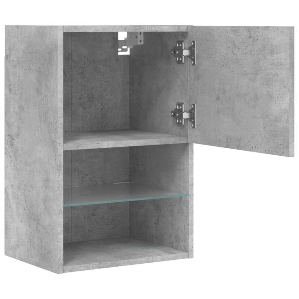 vidaXL TV Cabinet with LED Lights Concrete Grey 40.5x30x60 cm