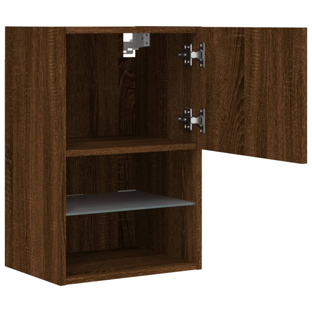 vidaXL TV Cabinet with LED Lights Brown Oak 40.5x30x60 cm