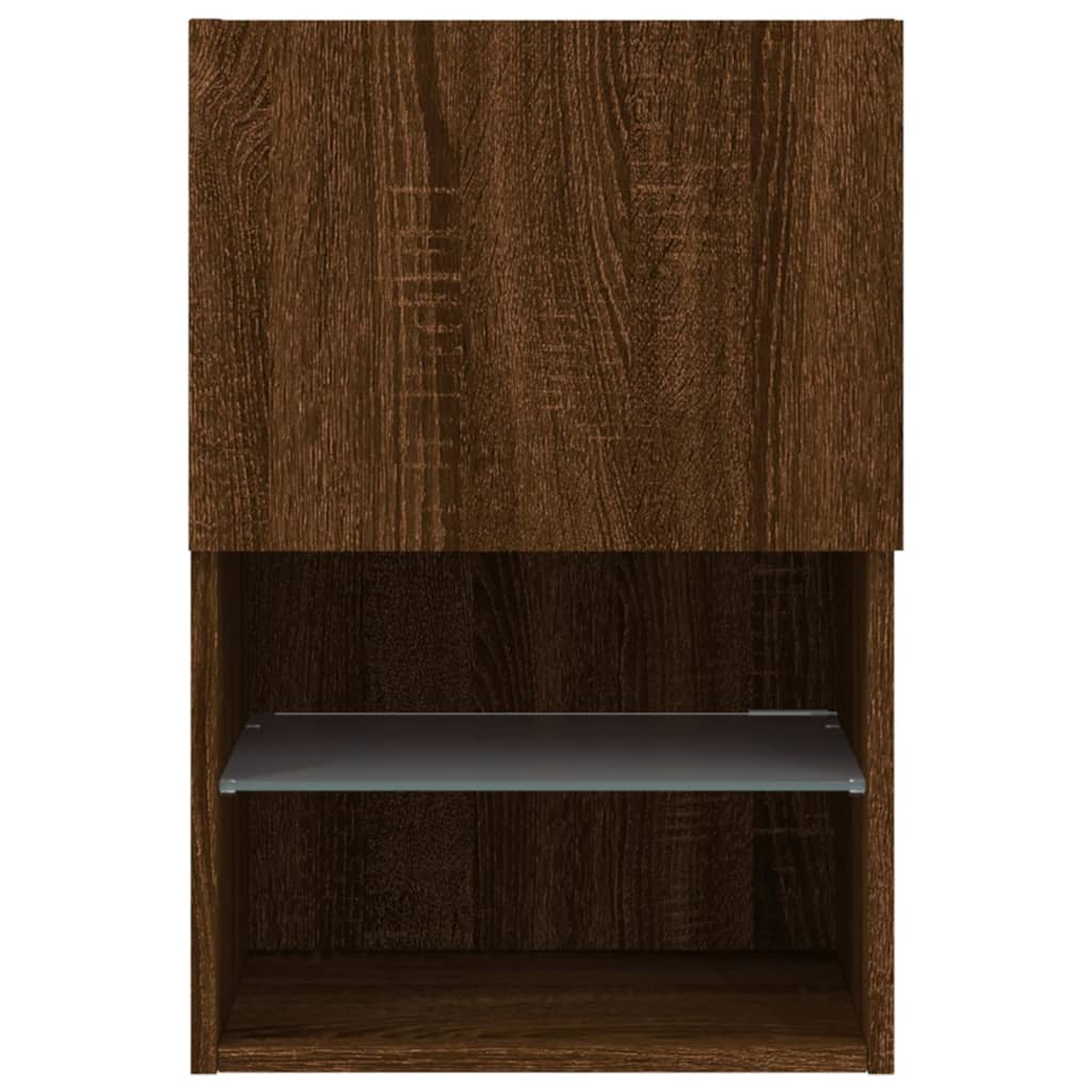 vidaXL TV Cabinet with LED Lights Brown Oak 40.5x30x60 cm