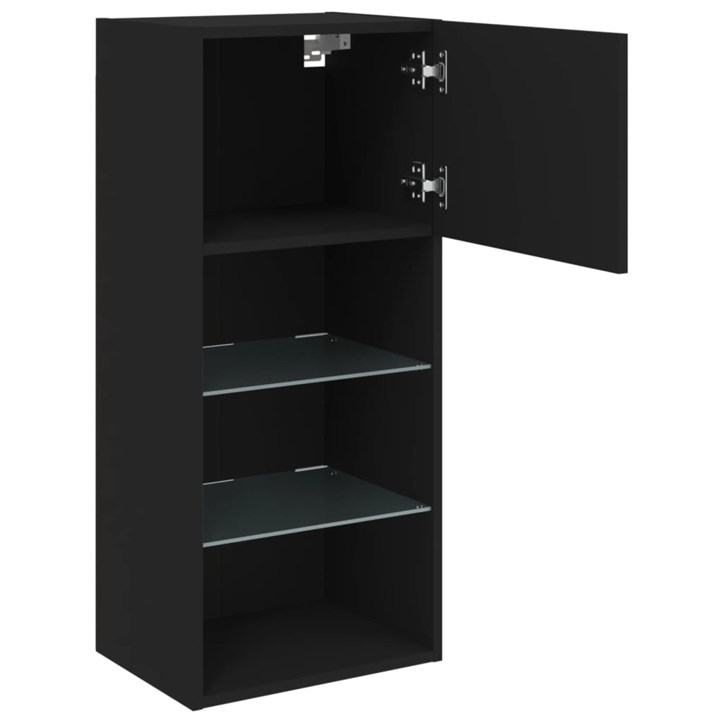 vidaXL TV Cabinet with LED Lights Black 40.5x30x90 cm