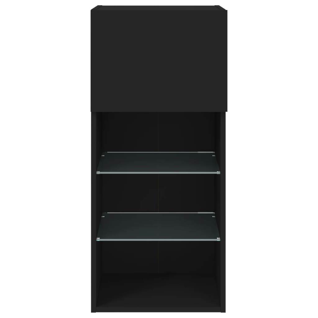 vidaXL TV Cabinet with LED Lights Black 40.5x30x90 cm