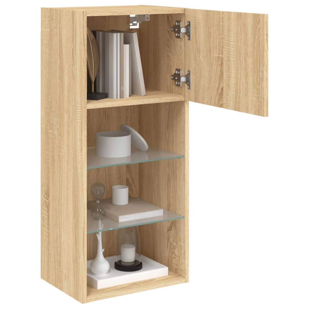 TV Cabinet with LED Lights Sonoma Oak 40,5x30x90 cm