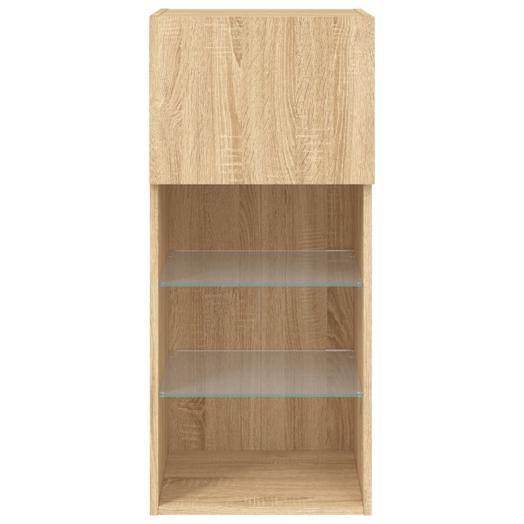 vidaXL TV Cabinet with LED Lights Sonoma Oak 40.5x30x90 cm