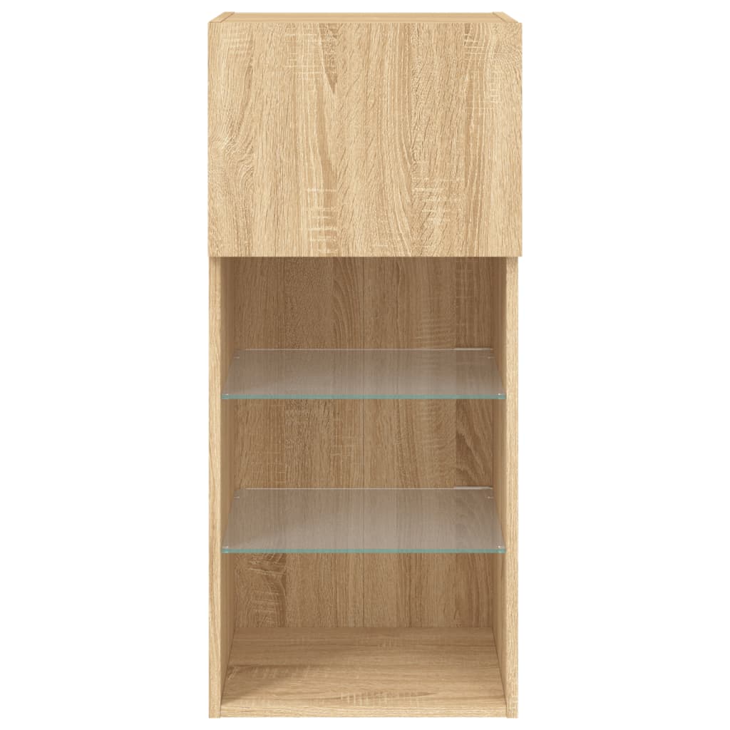 TV Cabinet with LED Lights Sonoma Oak 40,5x30x90 cm