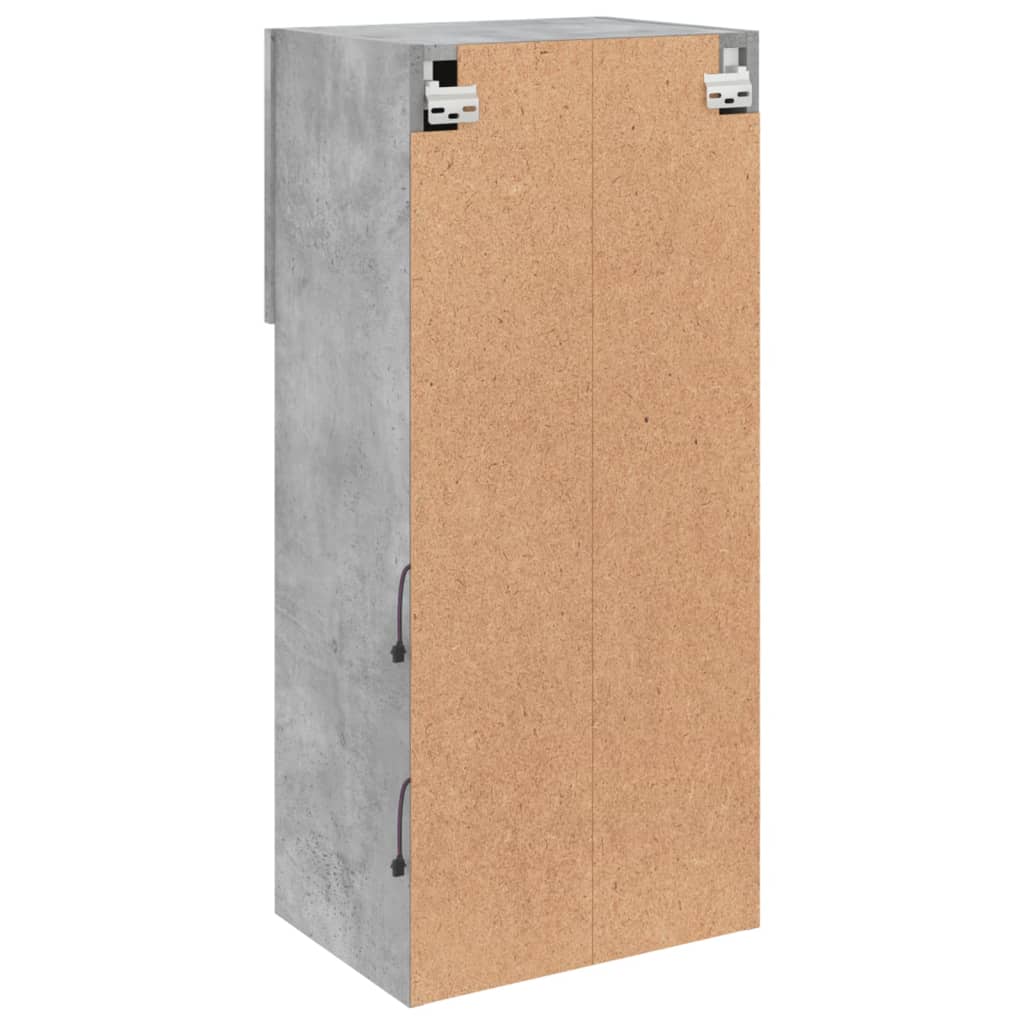 TV Cabinet with LED Lights Concrete Grey 40,5x30x90 cm
