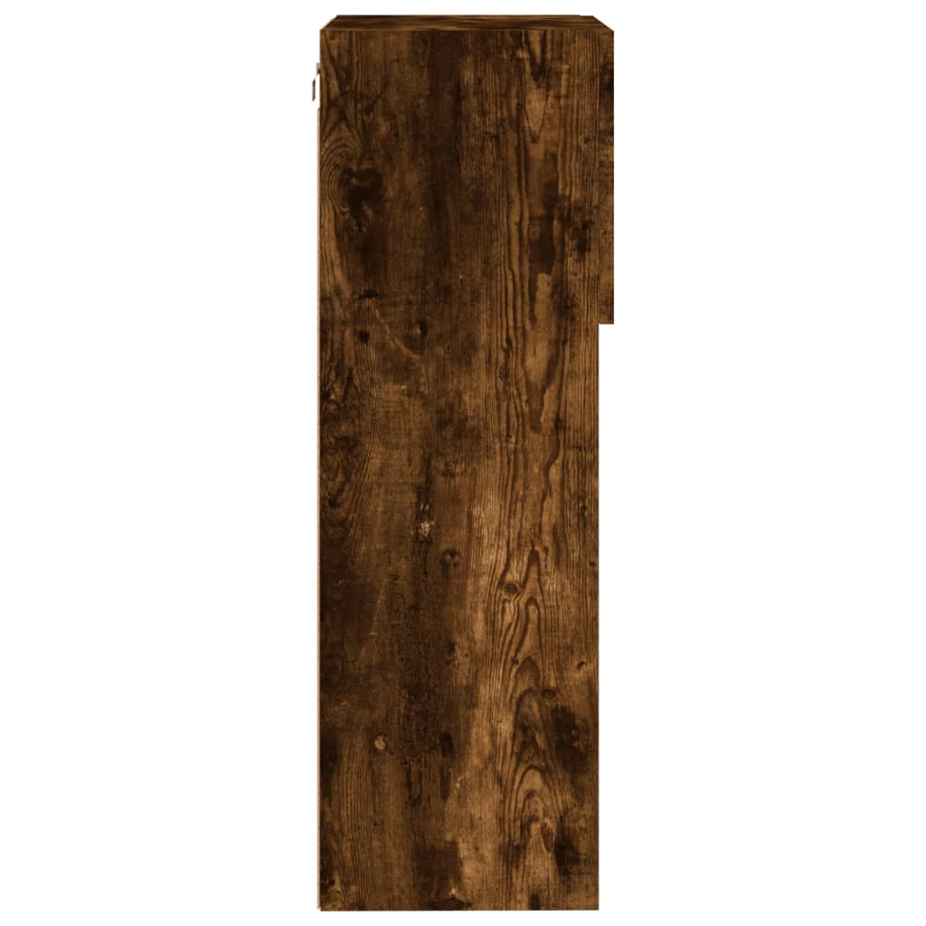 TV Cabinet with LED Lights Smoked Oak 40,5x30x90 cm