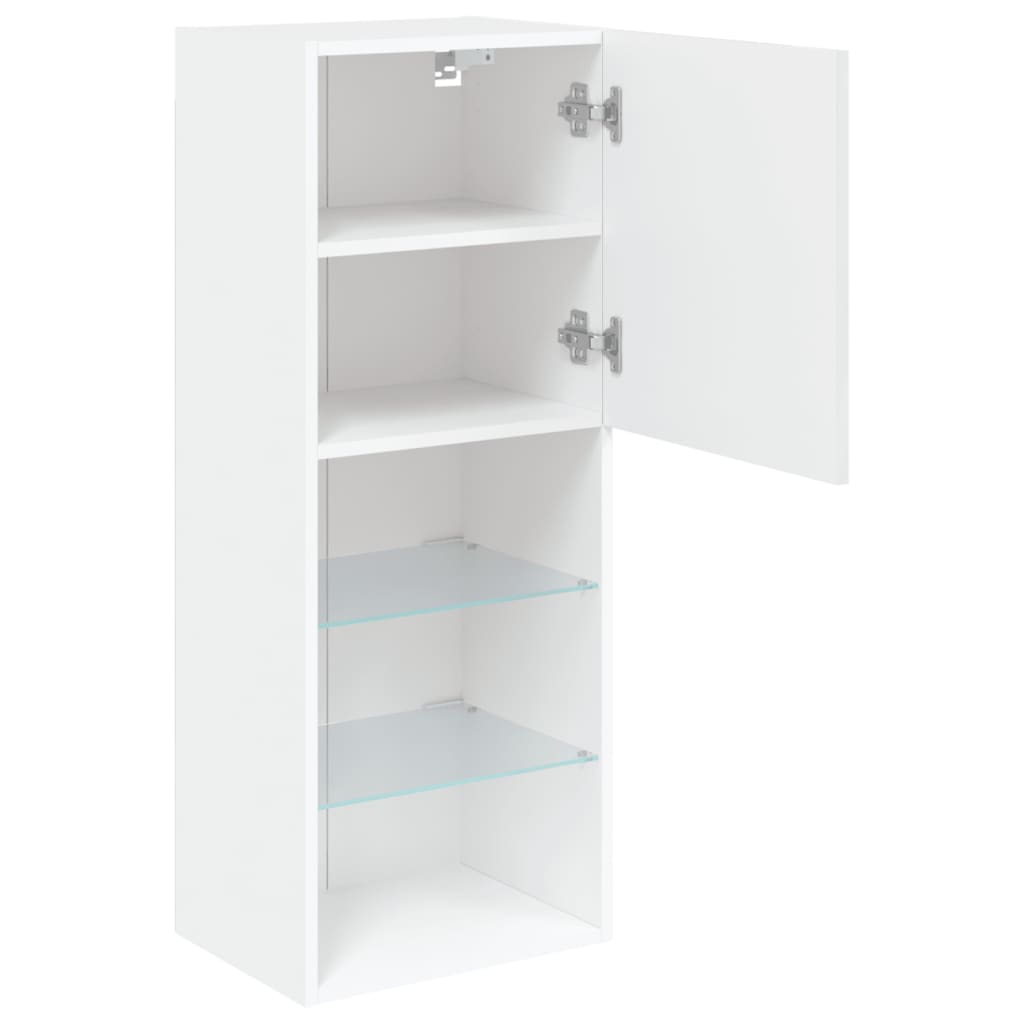 TV Cabinet with LED Lights White 40,5x30x102 cm