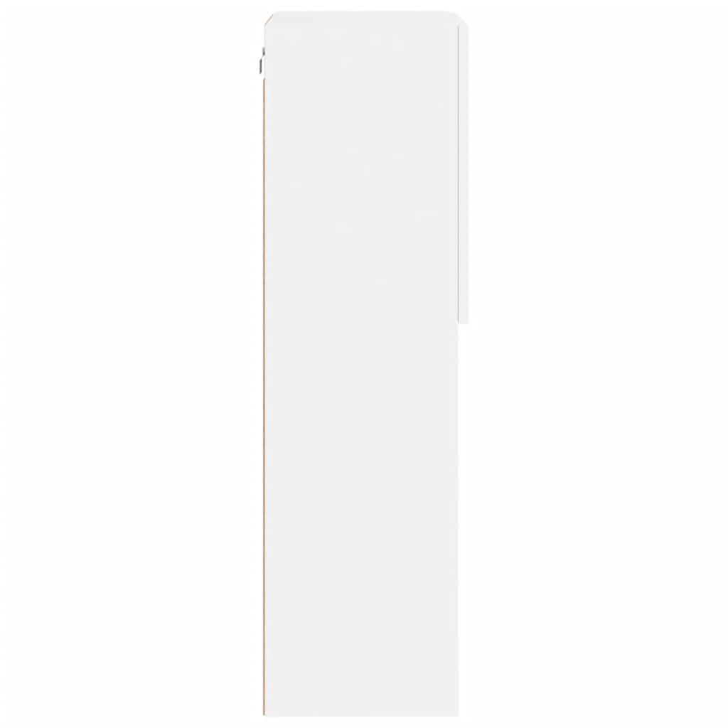 TV Cabinet with LED Lights White 40,5x30x102 cm