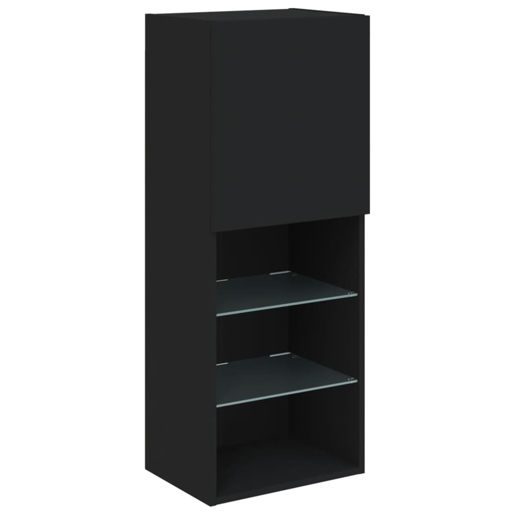 vidaXL TV Cabinet with LED Lights Black 40.5x30x102 cm