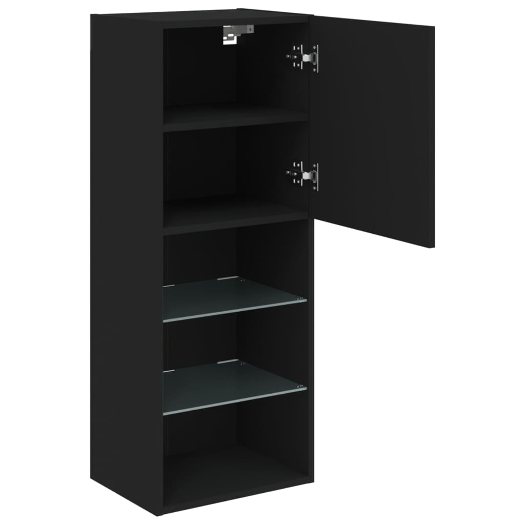 vidaXL TV Cabinet with LED Lights Black 40.5x30x102 cm